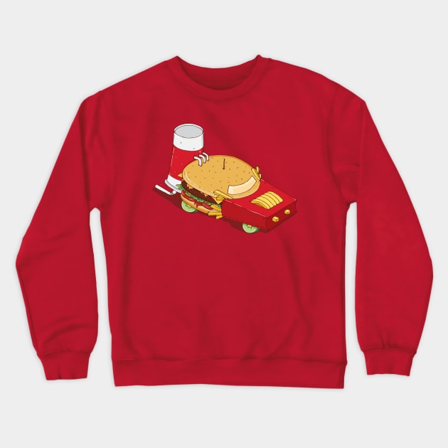 Fast Food On The Way Crewneck Sweatshirt by warcry29